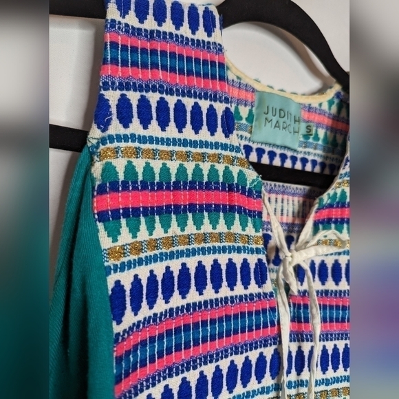 Judith March Teal Embroidered Tassel Tank - Picture 6 of 12